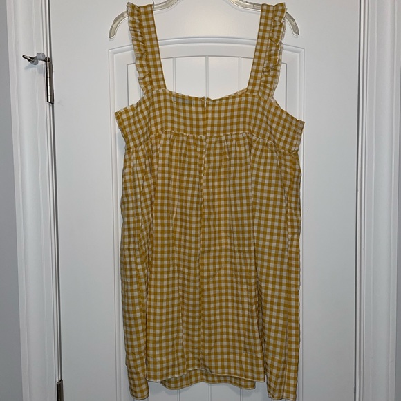 Yellow and White Gingham Babydoll Dress - Picture 4 of 4